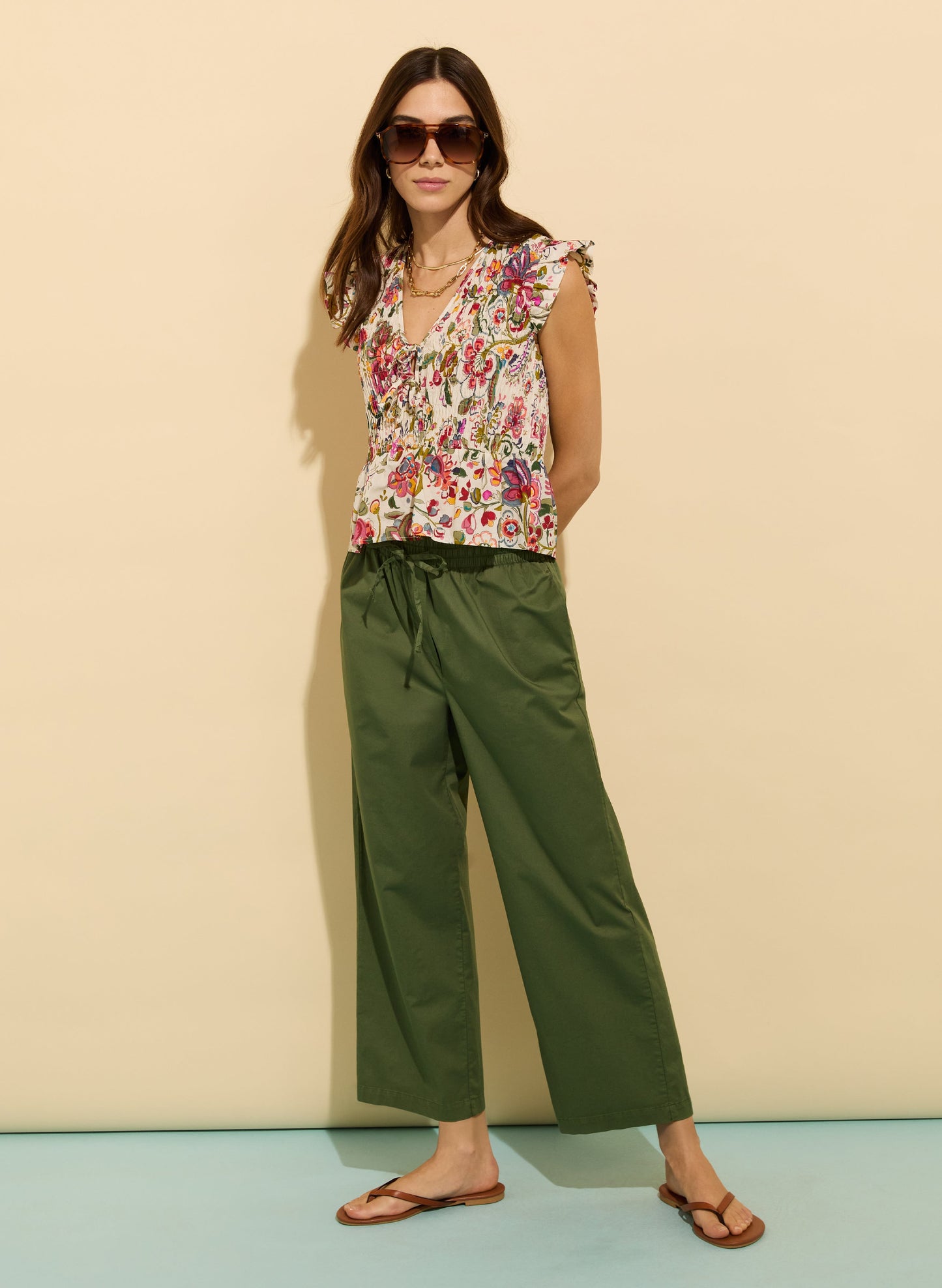 Breanna Organic Cotton Straight Crop Trousers