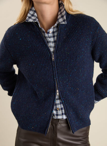 Lonnie Wool Blend Zip Cardigan