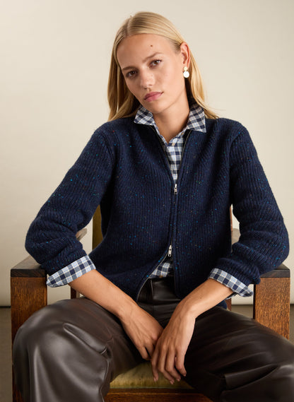 Lonnie Wool Blend Zip Cardigan