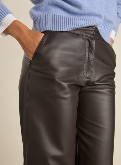 Rach Leather Wide Leg Trousers