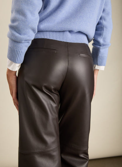 Rach Leather Wide Leg Trousers