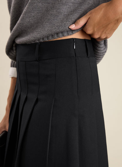 Pam Wool Blend Pleated Midi Skirt