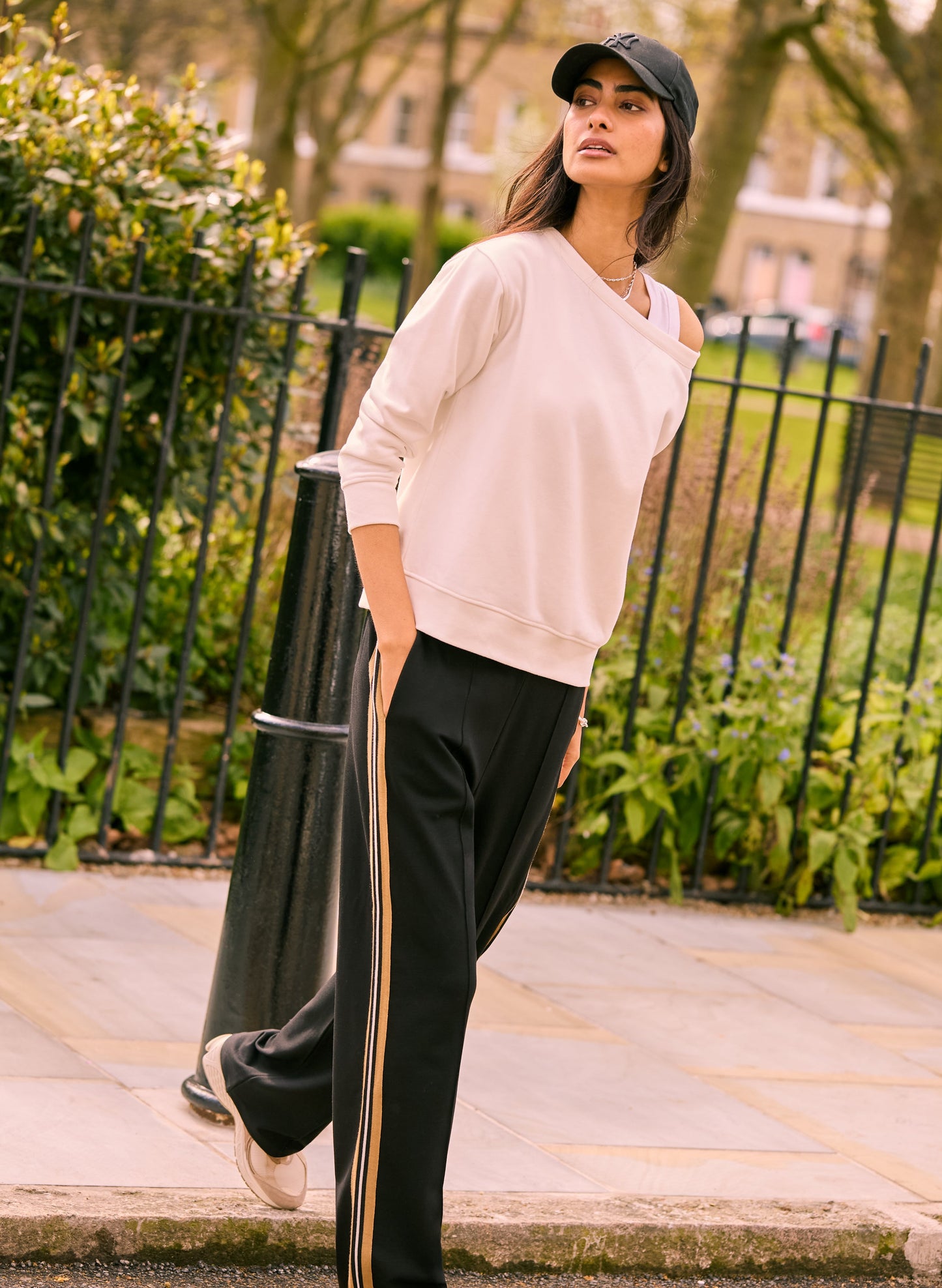 Marjorie Side Stripe Ponte Trousers
