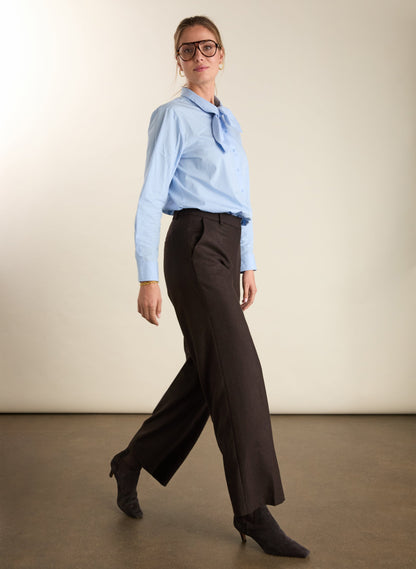 Easton Wool Blend Wide Leg Trousers