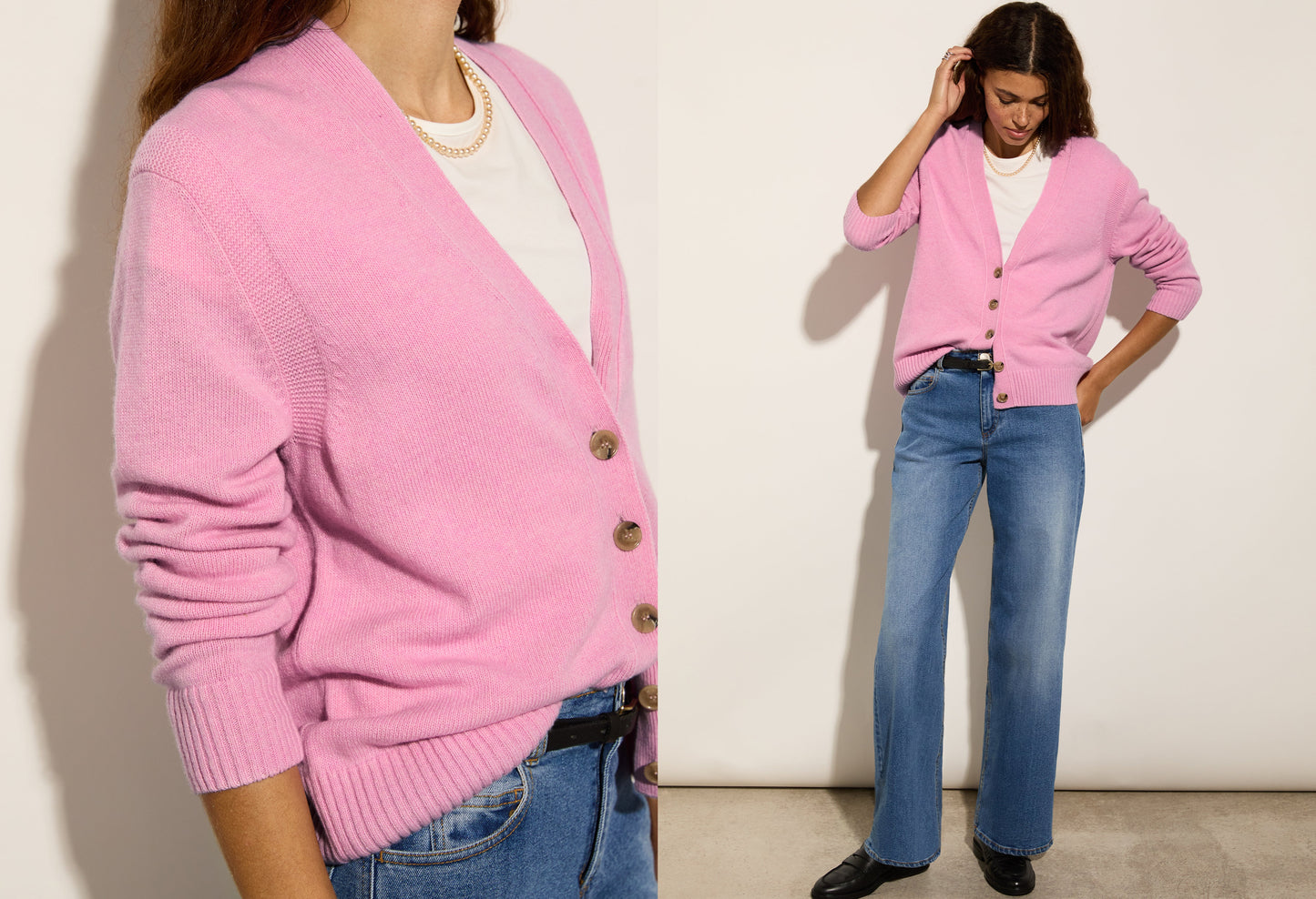 Celine V-neck Wool Blend Cardigan