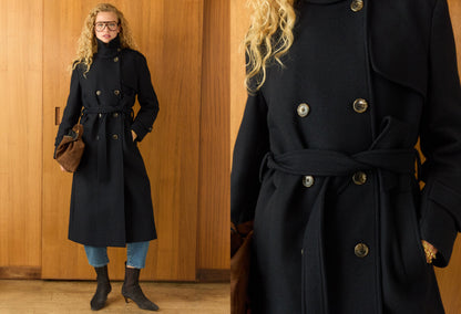 Ingrid Belted Wool Trench Coat