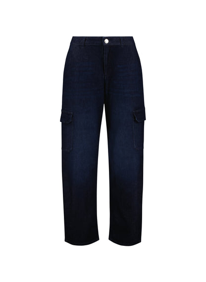 Organic Stretch Cotton Wide Leg Cargo Jeans