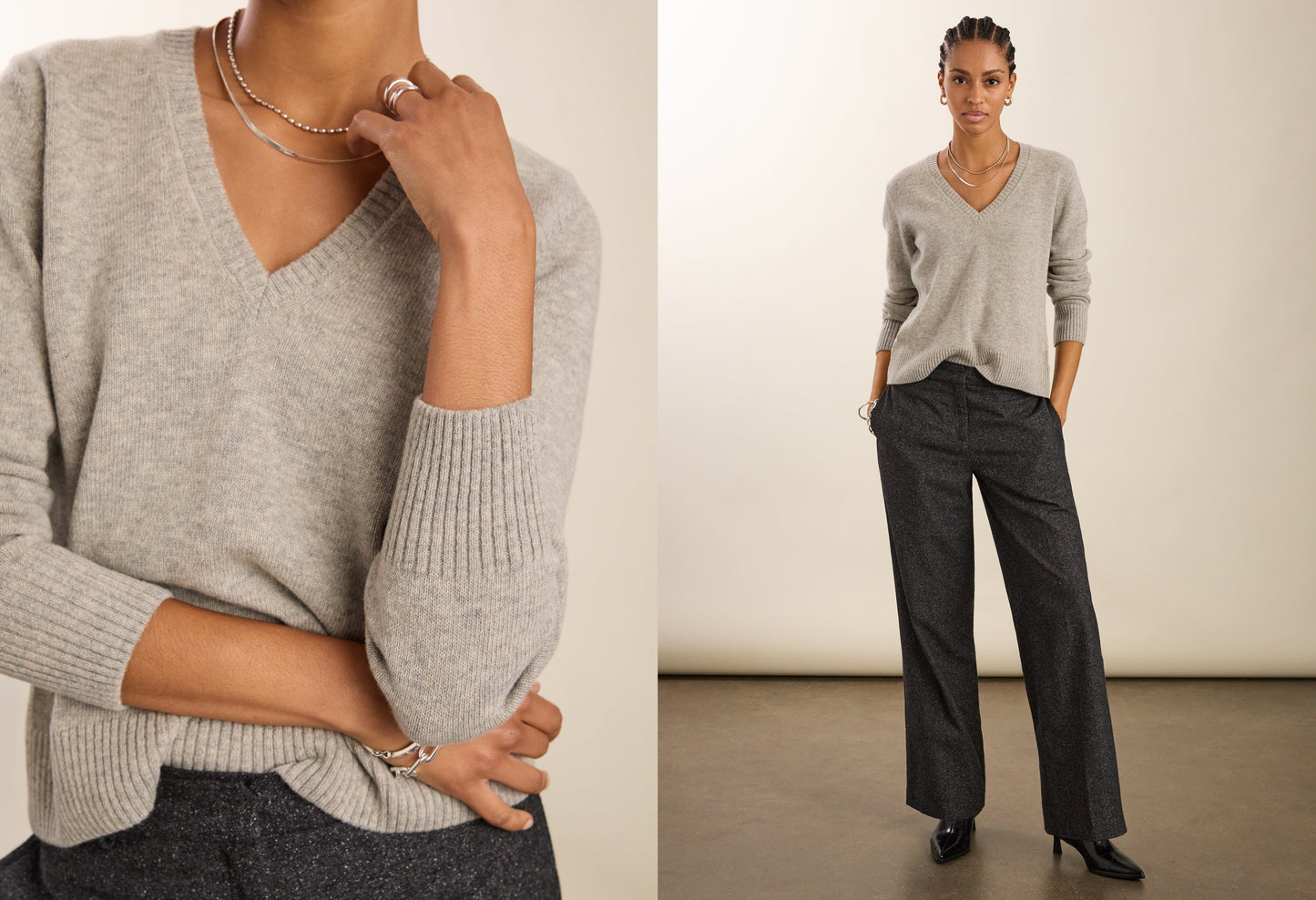 Emmeline Wool Blend V-Neck Jumper