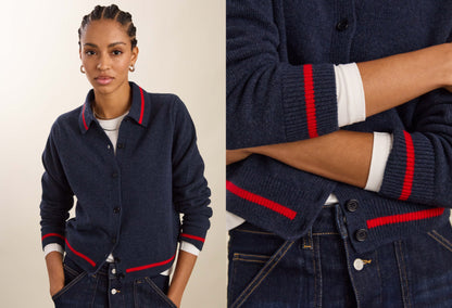 Gillian Wool Blend Collar Cardigan