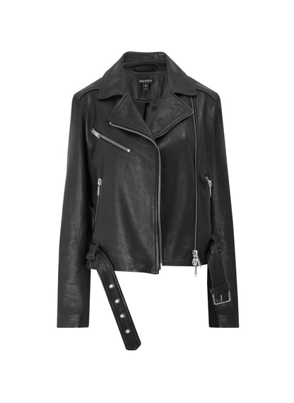Lyle Chrome Free Leather Biker