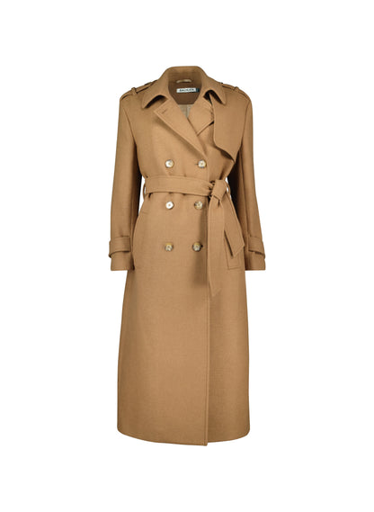 Ingrid Belted Wool Trench Coat