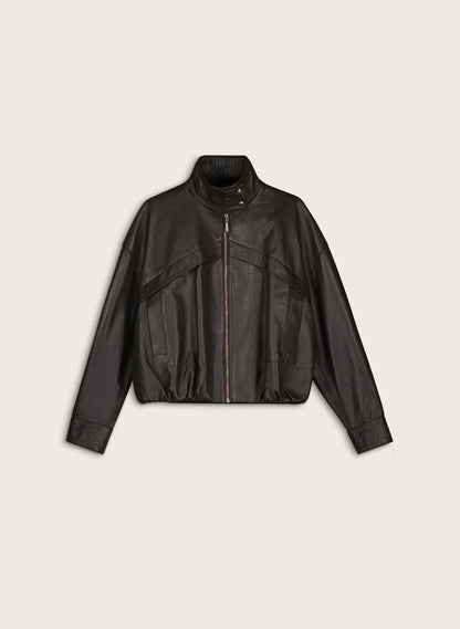 Alara Leather Bomber Jacket