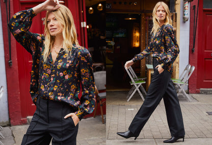 Meadow Satin Printed Blouse