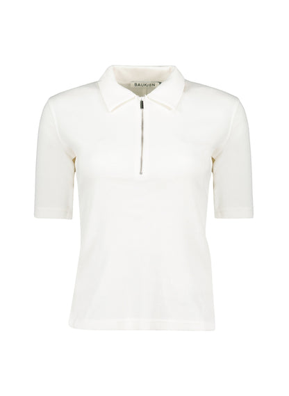 Ivy Organic Rib Zip Collar Top