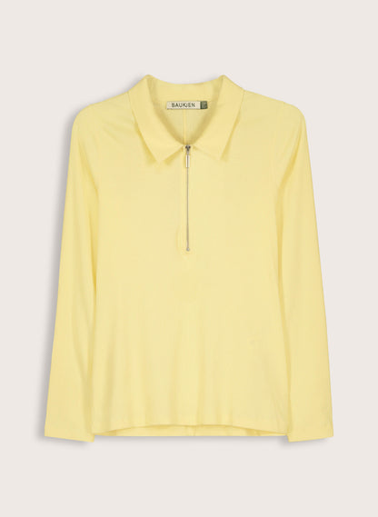 Organic Cotton Zip Collar Top