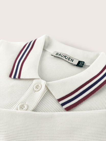 Cameron Organic Cotton Stripe Collar Top