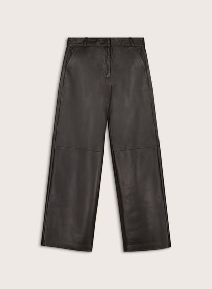 Rach Leather Wide Leg Trousers