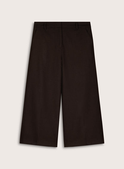 Gilma Wool Blend Wide Crop Trousers