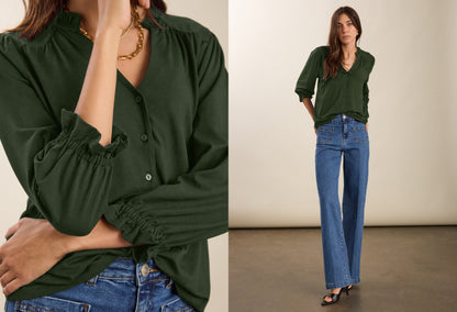 Annie Ruffle Collar Blouse